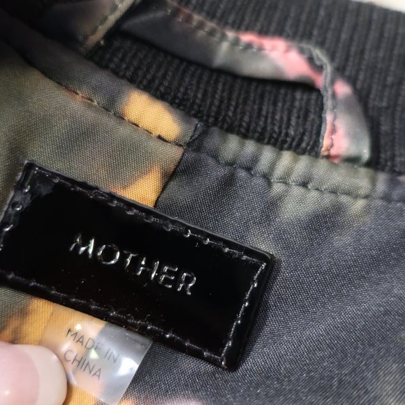 Womens Mother The Snap Letterman Black Mix Media Sherpa Faux Leather Jacket M * - Picture 9 of 16